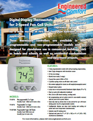 Digital Display Thermostat for 3-Speed Fan Coil Units